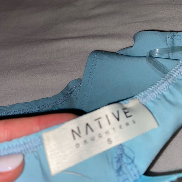 american threads native daughters - strapless light blue brenda crop top - Picture 4 of 4